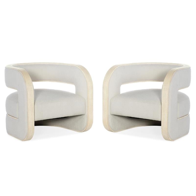 Bowery Hill Set of 2 Accent Chairs in Pebble Beach Fabric