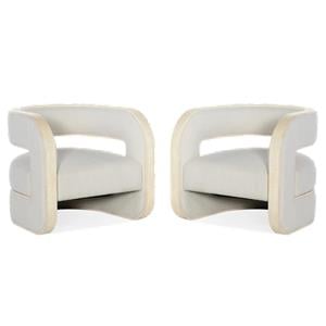 Bowery Hill Set of 2 Accent Chairs in Pebble Beach Fabric