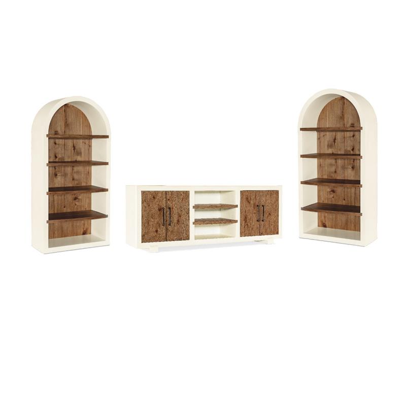 Bowery Hill 3-Piece Set of Etagere Bookcases & Entertainment Console