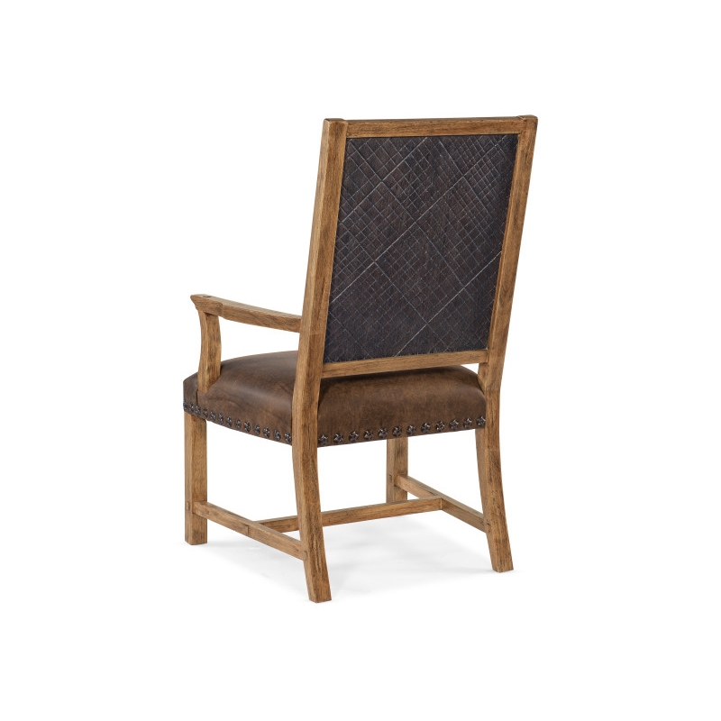 Bowery Hill Dining Set of Table, Host Chairs, and Side Chairs in Brown Hickory