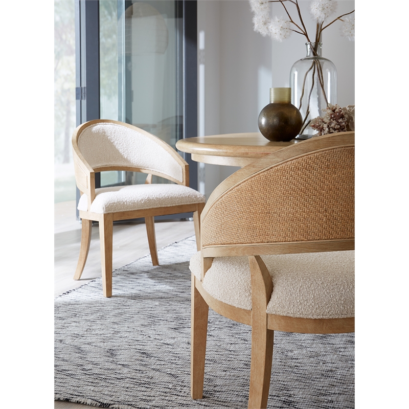 Bowery Hill Dining Set of Round Dining Table & 4 Chairs in Beige