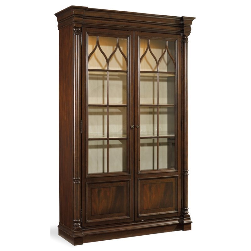 Bowery Hill Dining Set of Buffet and Display Cabinet in Mahogany Wood
