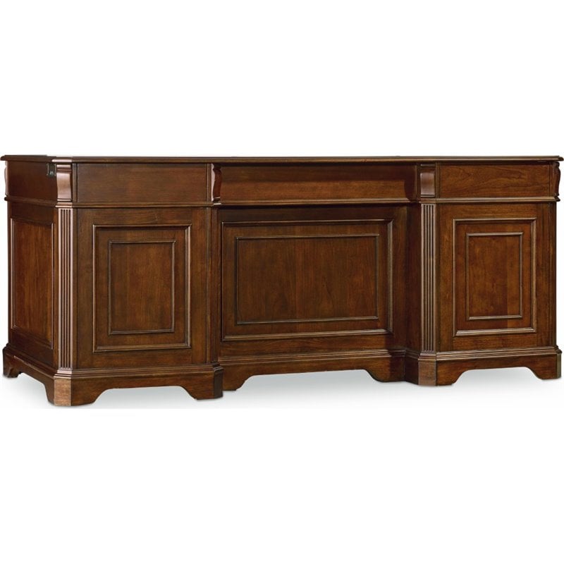 Bowery Hill Office Set of Executive Desk and 2 Lateral Filing Cabinets