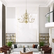 Bowery Hill Contemporary 22-Light Chandelier in Polished Brass