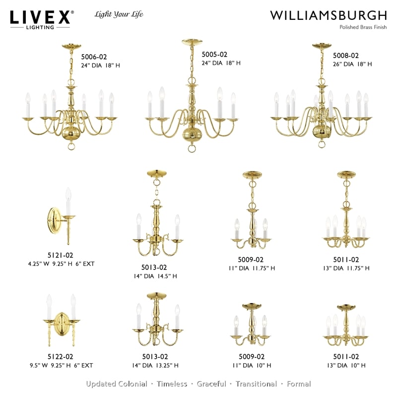 Bowery Hill Contemporary 6-Light Metal Chandelier in Polished Brass