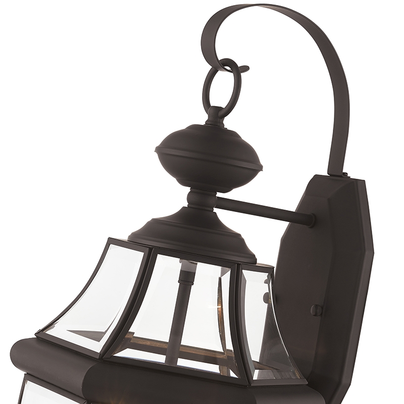 Bowery Hill Contemporary 2-Light Brass Outdoor Wall Lantern in Bronze
