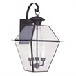 Bowery Hill Contemporary 3-Light Outdoor Wall Lantern in Bronze