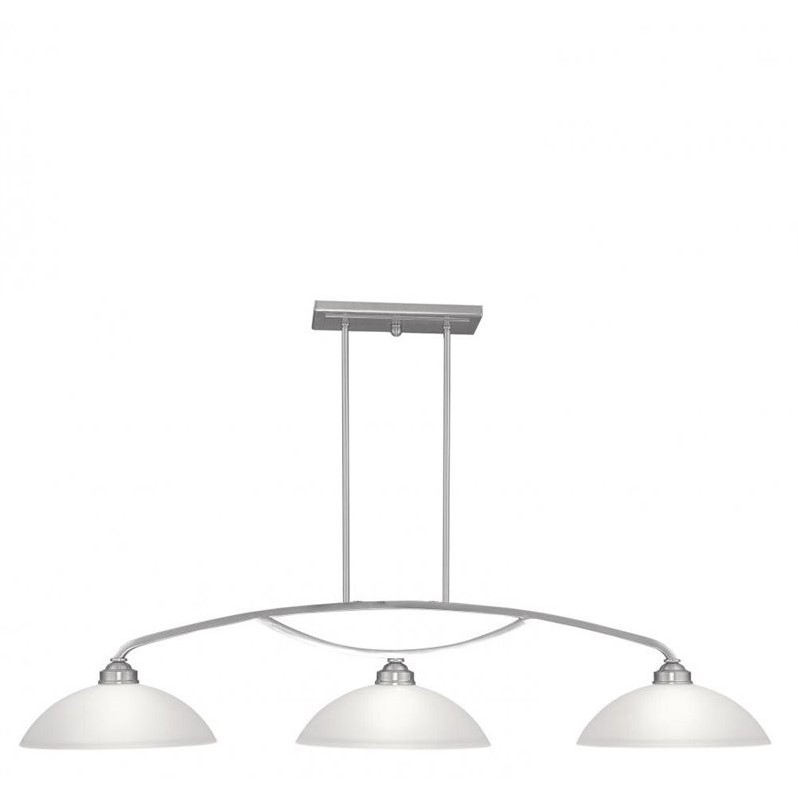 Bowery Hill Contemporary 3-Light Billiard/Island in Brushed Nickel