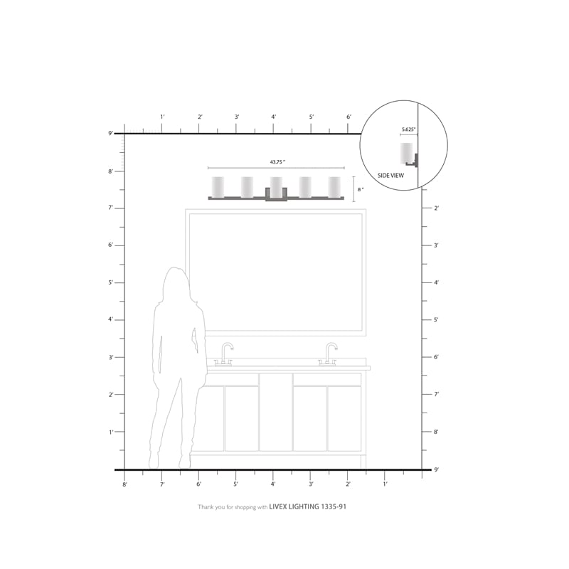 Bowery Hill 5-Light Metal & Glass Bath Light in Brushed Nickel