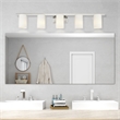 Bowery Hill 5-Light Metal & Glass Bath Light in Brushed Nickel