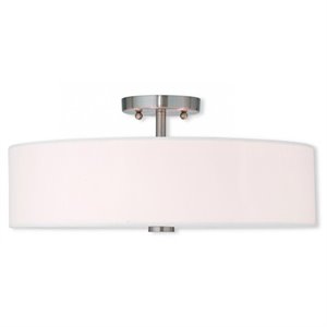 Bowery Hill 8&quot 4-Light Metal Semi Flush Mount in Brushed Nickel