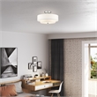 Bowery Hill 3-Light Metal & Fabric Ceiling Mount in Brushed Nickel