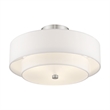Bowery Hill 3-Light Metal & Fabric Ceiling Mount in Brushed Nickel
