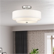 Bowery Hill 3-Light Metal & Fabric Ceiling Mount in Brushed Nickel