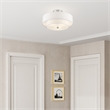 Bowery Hill 3-Light Metal & Fabric Ceiling Mount in Brushed Nickel