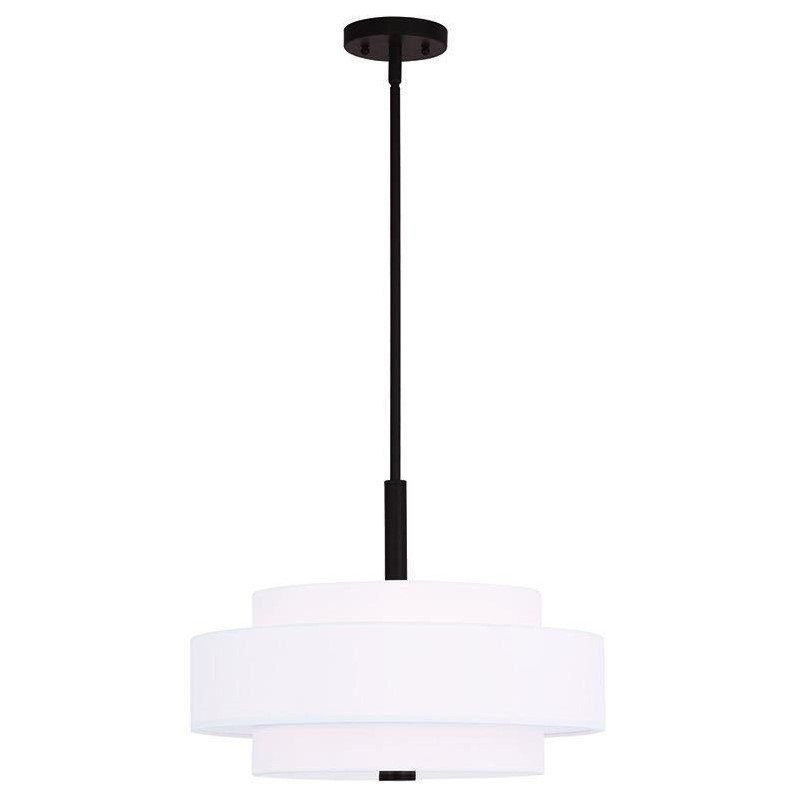 Bowery Hill Contemporary Triple Drum Shade 4-Light Pendant in Bronze
