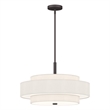Bowery Hill Contemporary 5-Light Metal & Fabric Pendant in Bronze