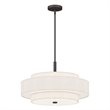 Bowery Hill Contemporary 5-Light Metal & Fabric Pendant in Bronze