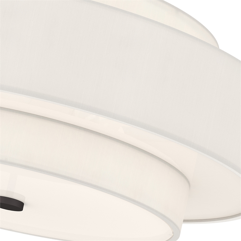 Bowery Hill Contemporary 5-Light Metal & Fabric Pendant in Bronze