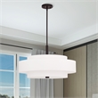 Bowery Hill Contemporary 5-Light Metal & Fabric Pendant in Bronze