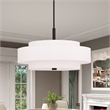 Bowery Hill Contemporary 5-Light Metal & Fabric Pendant in Bronze