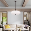 Bowery Hill Contemporary 5-Light Metal & Fabric Pendant in Bronze