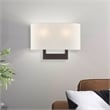 Bowery Hill 2-Light Contemporary Metal & Fabric Wall Sconce in Bronze