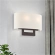 Bowery Hill 2-Light Contemporary Metal & Fabric Wall Sconce in Bronze