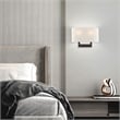 Bowery Hill 2-Light Contemporary Metal & Fabric Wall Sconce in Bronze
