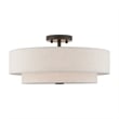 Bowery Hill 4-Light Metal/Fabric Ceiling Mount in English Bronze