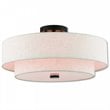 Bowery Hill 4-Light Metal/Fabric Ceiling Mount in English Bronze