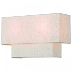 Bowery Hill 2-Light Metal & Fabric ADA Wall Sconce in English Bronze/Oatmeal