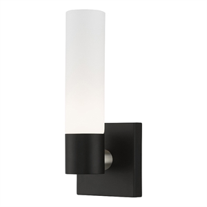 Bowery Hill Contemporary 1-Light Twist Lock Metal Single Sconce in Black