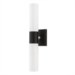Bowery Hill 2-Light Twist Lock Metal ADA Vanity Sconce in Black