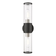 Bowery Hill 2-Light Metal & Glass ADA Vanity Sconce in Black