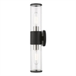 Bowery Hill 2-Light Metal & Glass ADA Vanity Sconce in Black