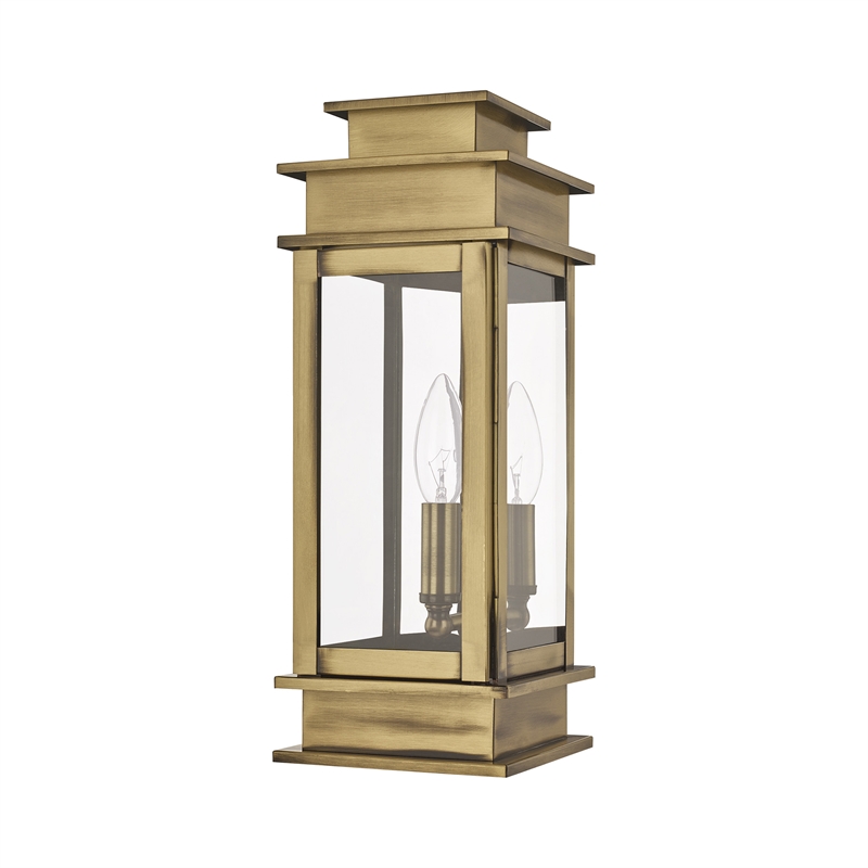 Bowery Hill 1-Light Brass Outdoor Wall Lantern in Antique Brass