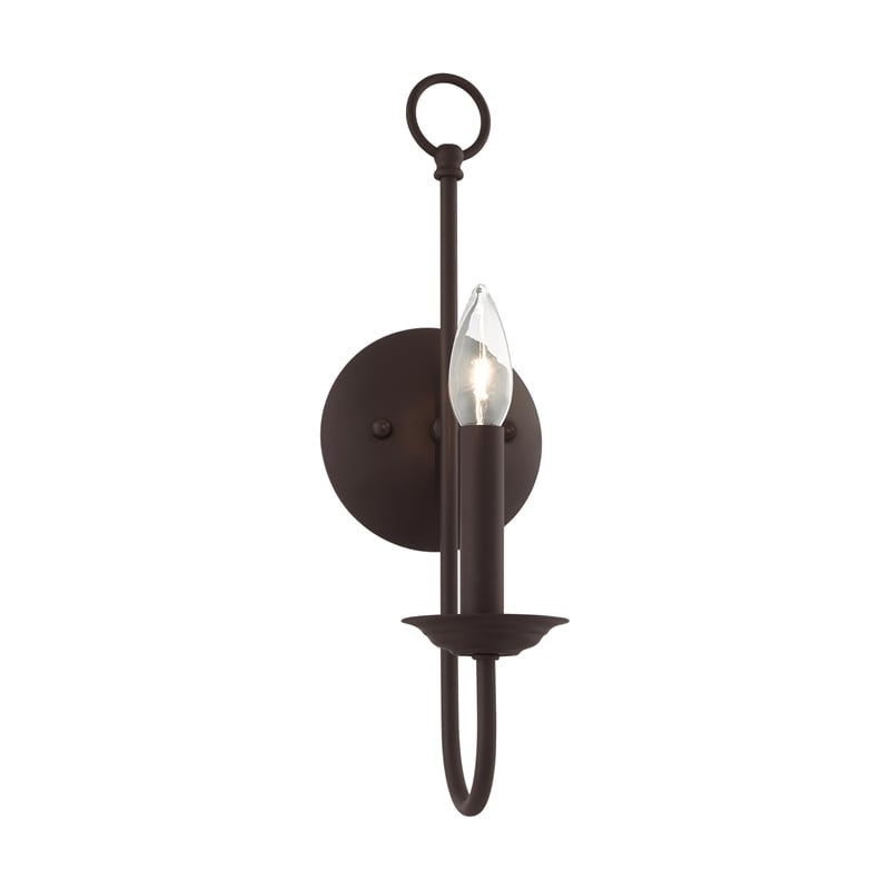 Bowery Hill 1-Light Contemporary Metal Wall Sconce in Bronze