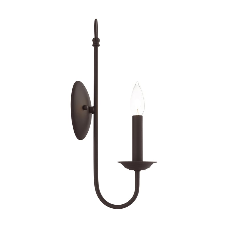 Bowery Hill 1-Light Contemporary Metal Wall Sconce in Bronze
