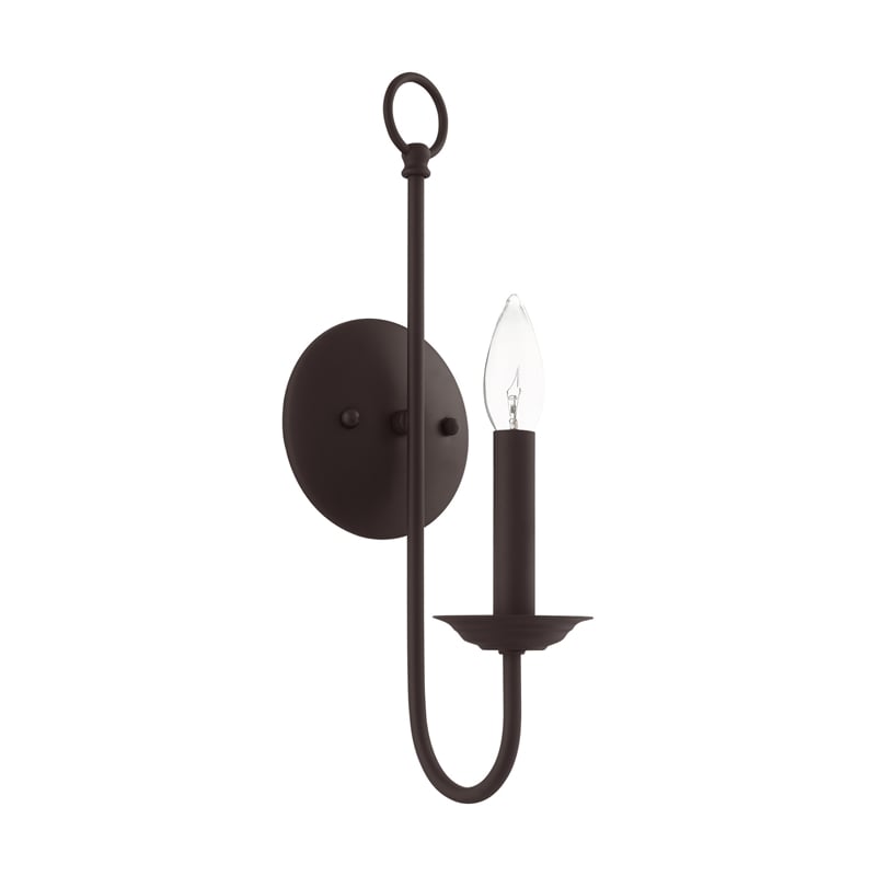 Bowery Hill 1-Light Contemporary Metal Wall Sconce in Bronze