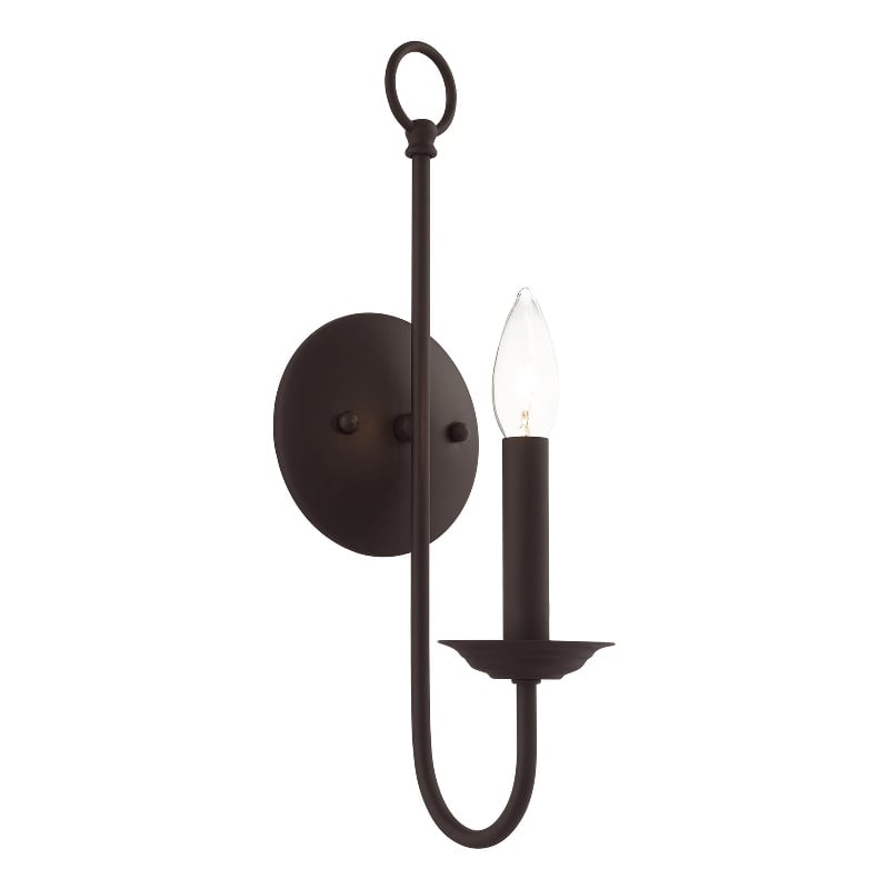 Bowery Hill 1-Light Contemporary Metal Wall Sconce in Bronze