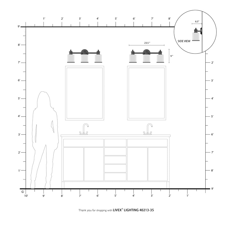 Bowery Hill 3-Light Metal & Glass Bath Light in Polished Nickel