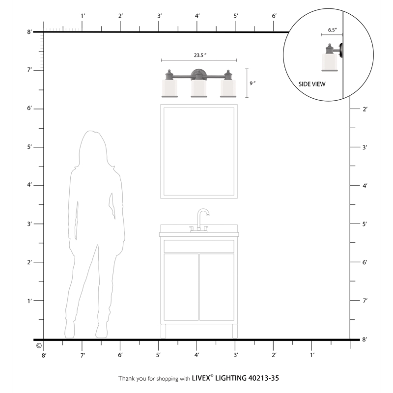 Bowery Hill 3-Light Metal & Glass Bath Light in Polished Nickel