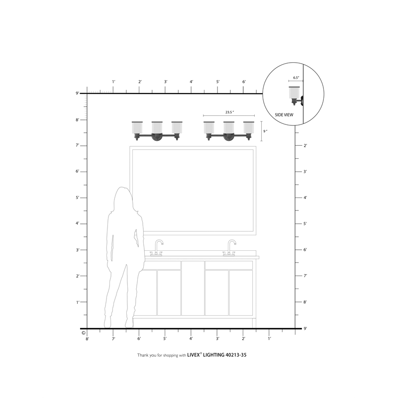 Bowery Hill 3-Light Metal & Glass Bath Light in Polished Nickel