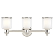 Bowery Hill 3-Light Metal & Glass Bath Light in Polished Nickel
