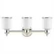 Bowery Hill 3-Light Metal & Glass Bath Light in Polished Nickel