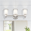 Bowery Hill 3-Light Metal & Glass Bath Light in Polished Nickel