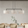 Bowery Hill 3-Light Metal & Fabric Linear Chandelier in English Bronze