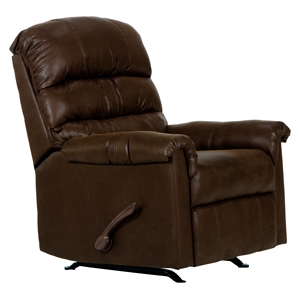 Bowery Hill Rocker Recliner in Chocolate Brown Polyester Fabric