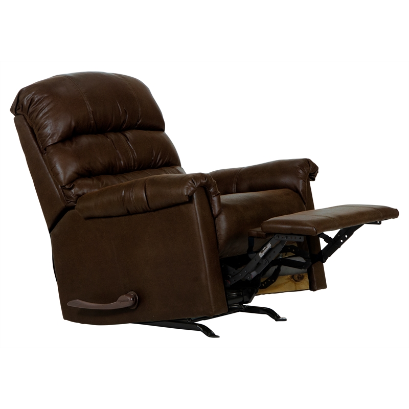 Bowery Hill Rocker Recliner in Chocolate Brown Polyester Fabric